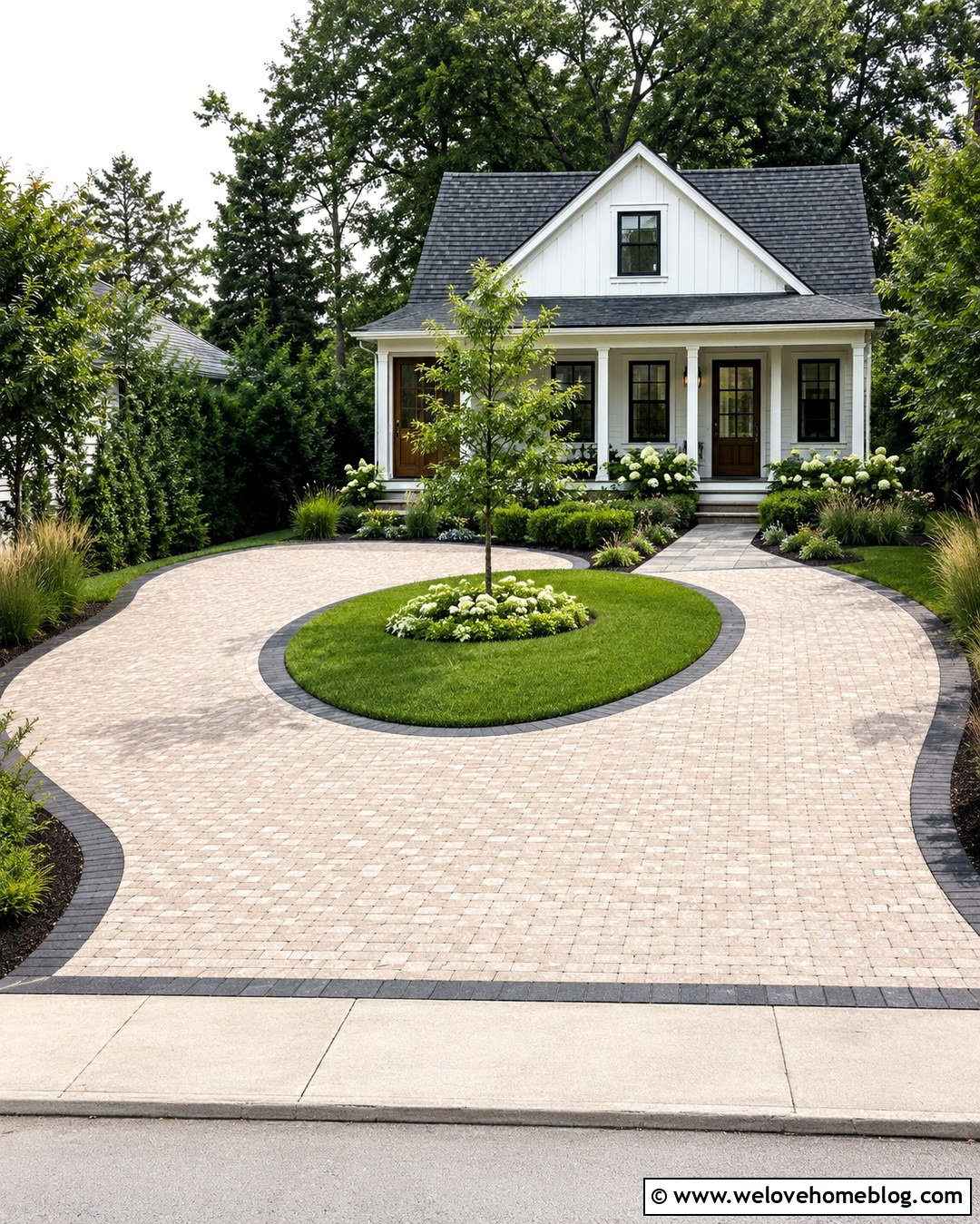 20 Farmhouse Circle Driveway Ideas for Grand Country Style
