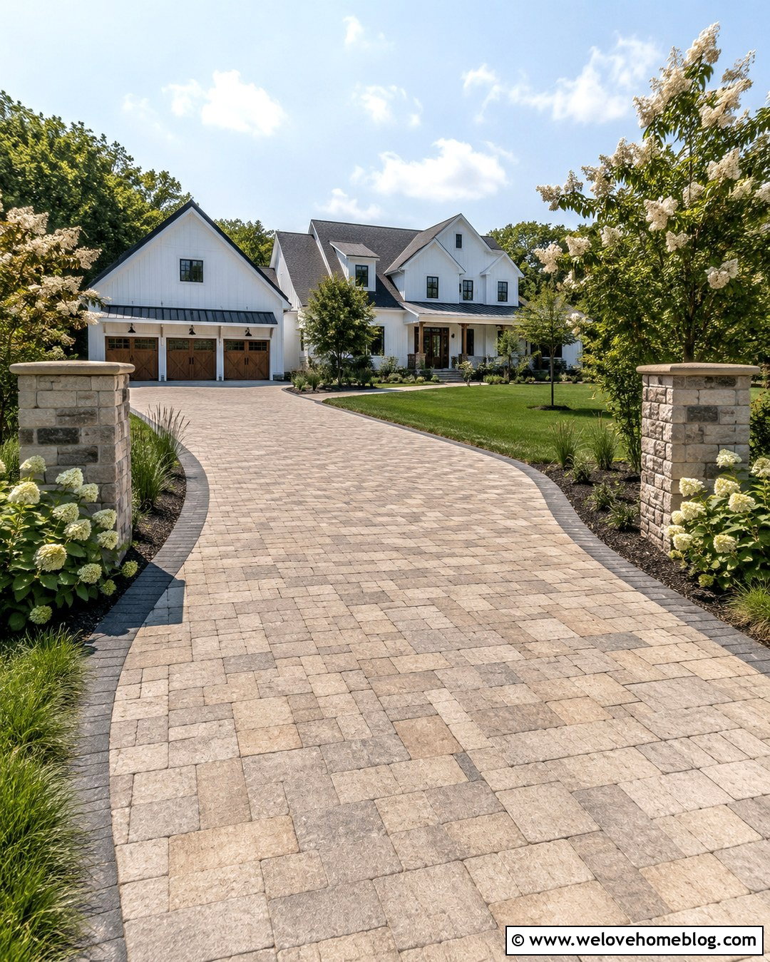 Farmhouse Interlock Driveway - 20 Interlock Driveway Ideas