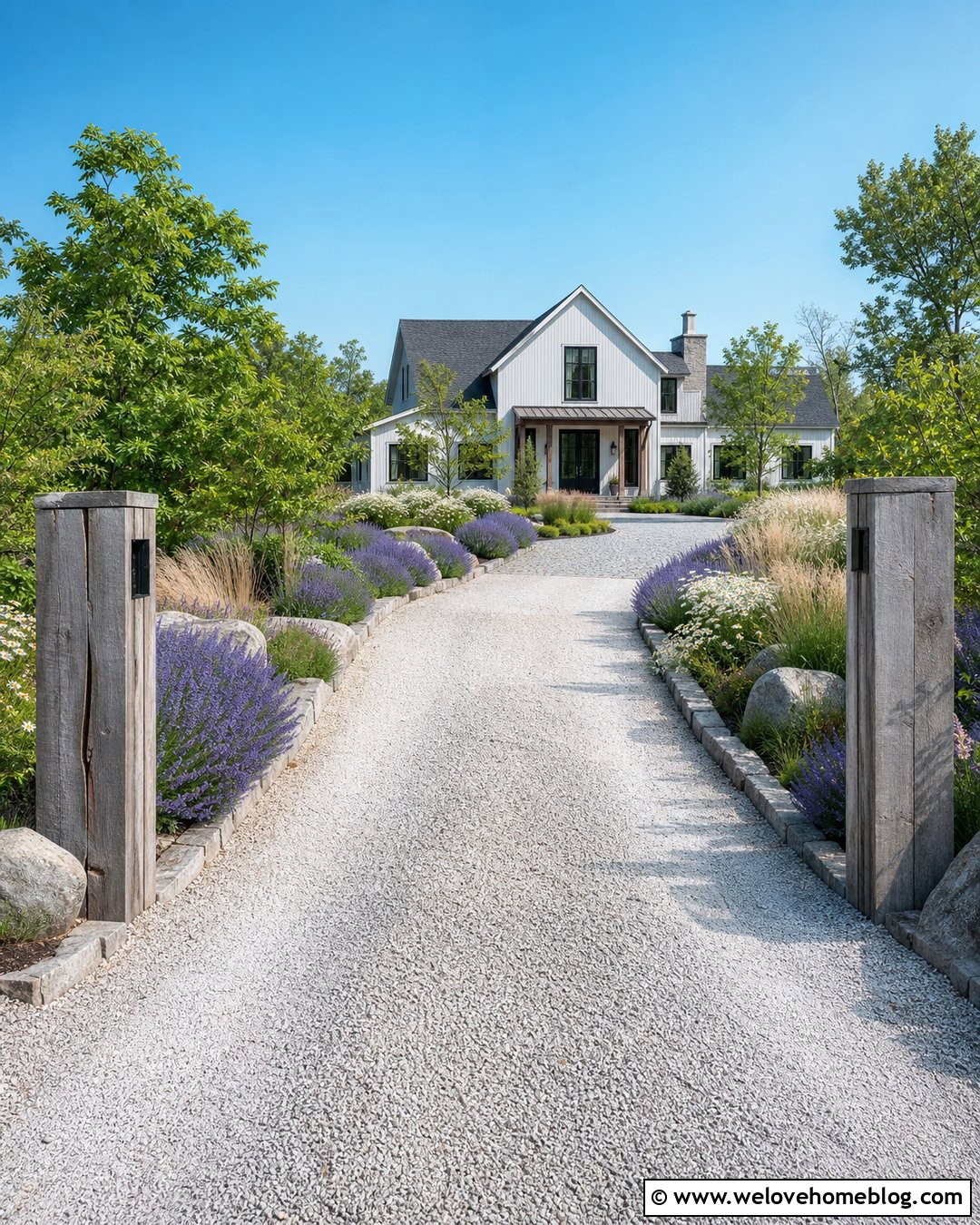 Farmhouse Lavender Driveway - 25 Lavender Driveway Ideas