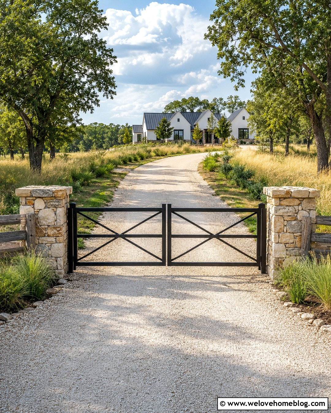 Farmhouse Metal Driveway Gate - 20 Installation Of Metal Driveway Gates Ideas