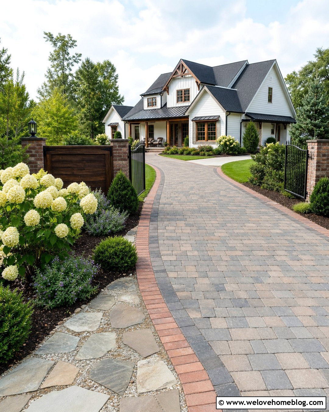 Farmhouse Sign With Paver Driveway - 40 Farm Signs Entrance Driveways Ideas