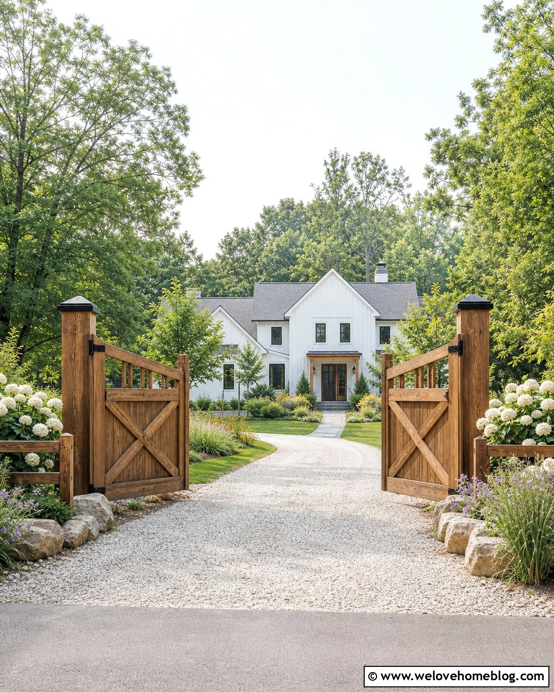 Farmhouse Wood Driveway Gate - 35 entrance gates driveway ideas