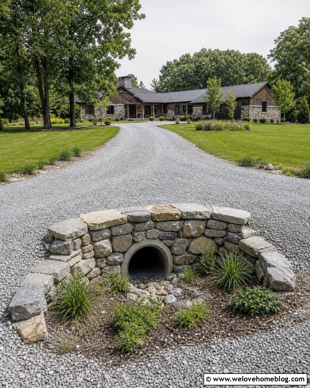 Fieldstone Driveway Culvert Headwall