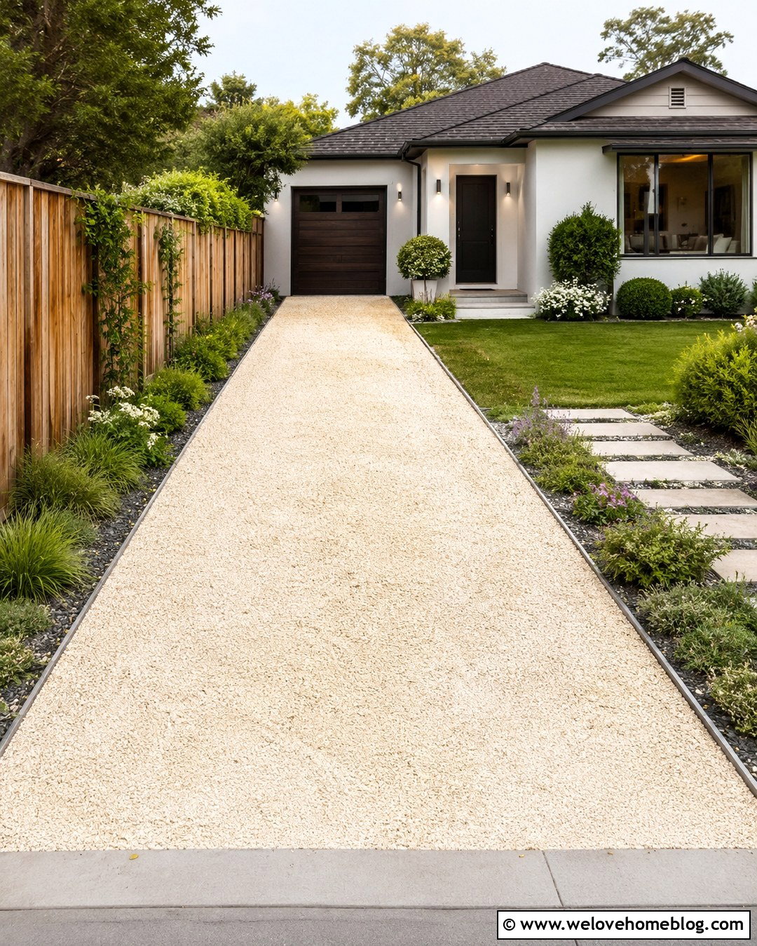 Fine Gravel Driveway With Metal Landscape Edging - 20 Gravel Driveway Landscaping Edging Ideas