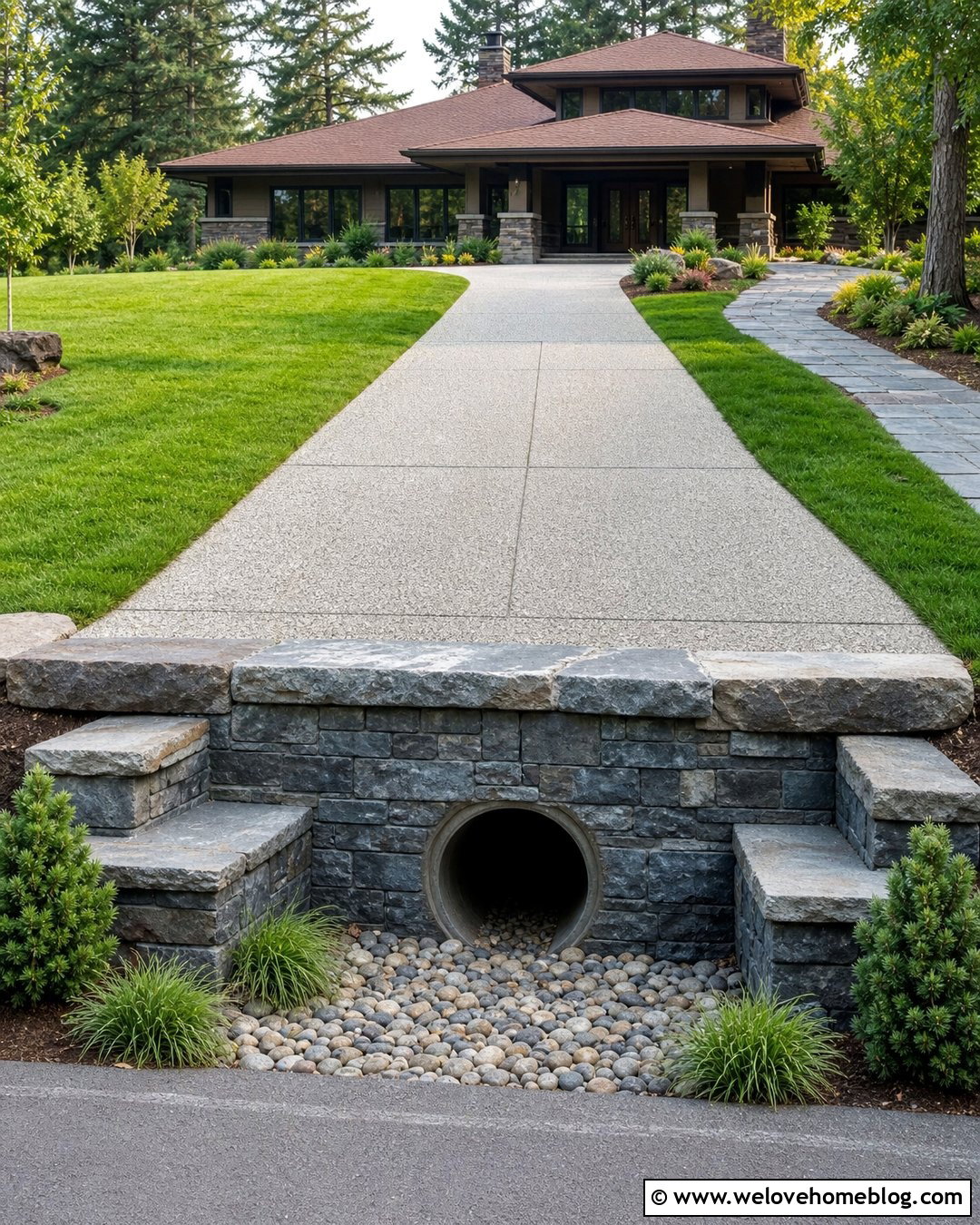 Flagstone Driveway Culvert Headwall - 20 driveway culvert headwall ideas