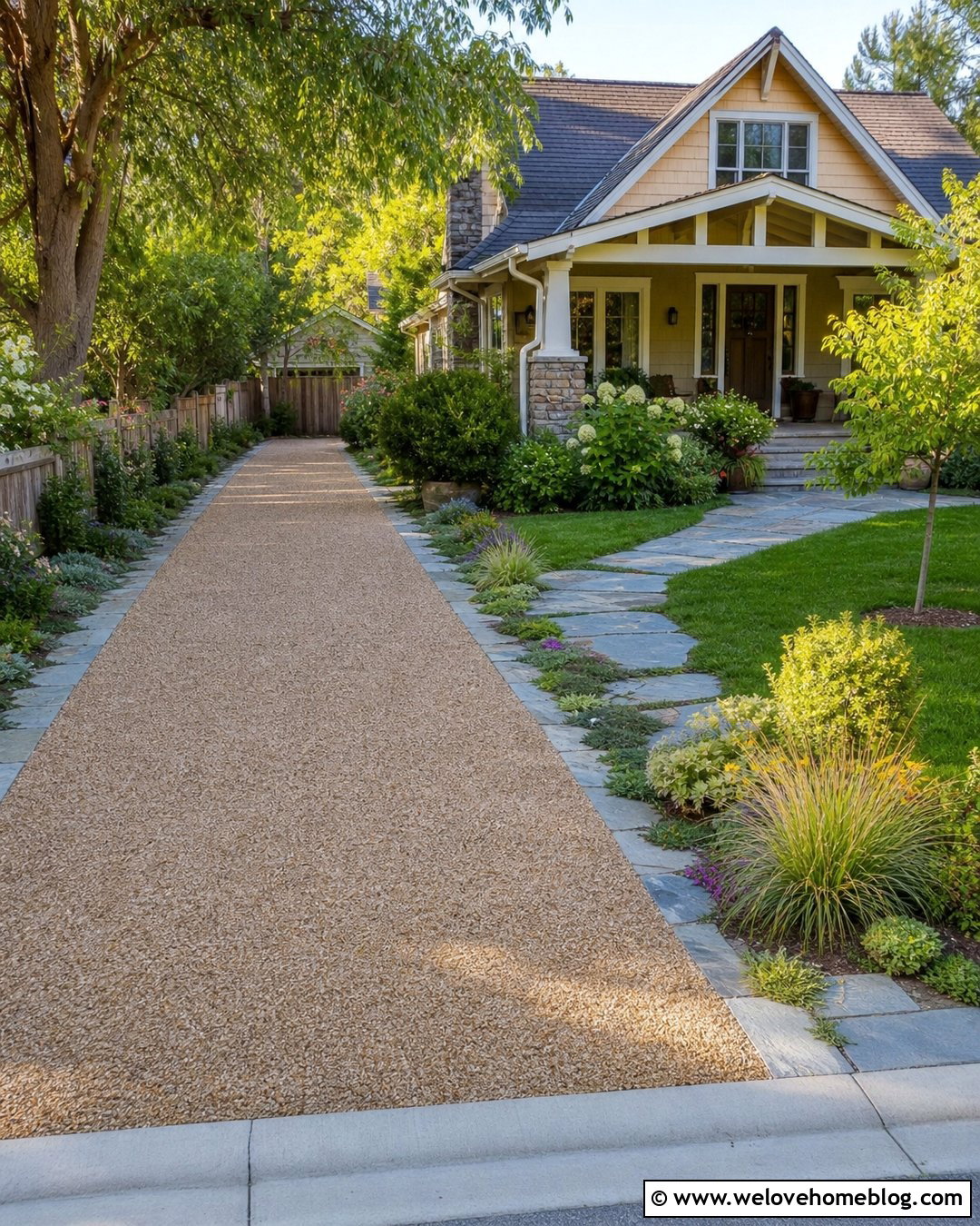 Flagstone Driveway Edge - 40 driveway edges and borders ideas
