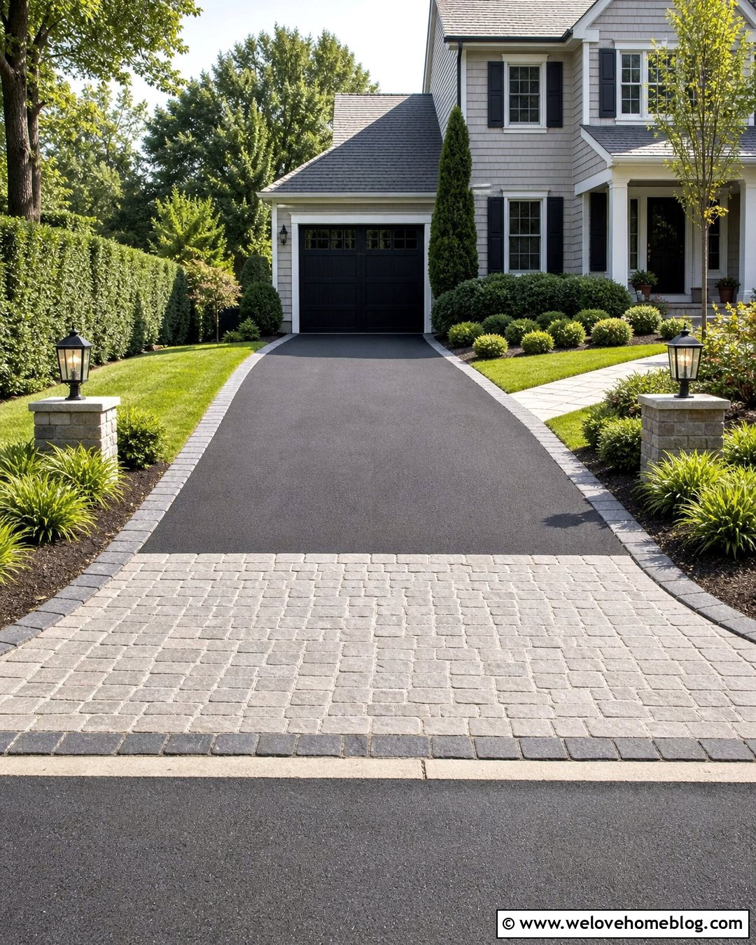 Flared Cobblestone Driveway Apron - 35 cobblestone driveway apron ideas