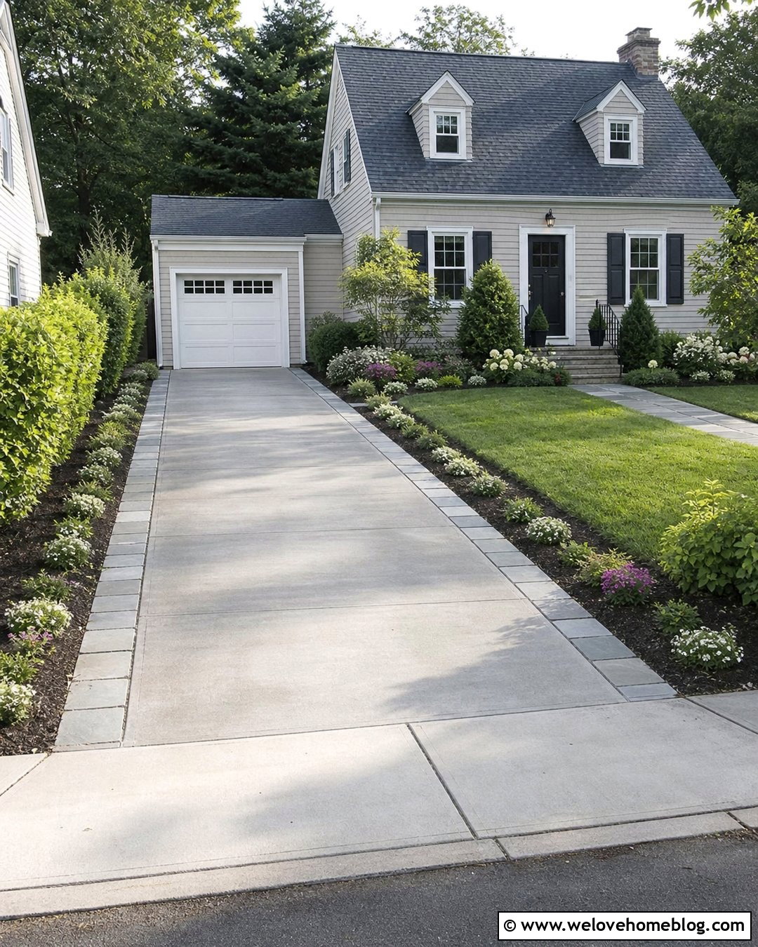 Flat Rock Lined Small Driveway - 25 Rock Lined Driveway Ideas