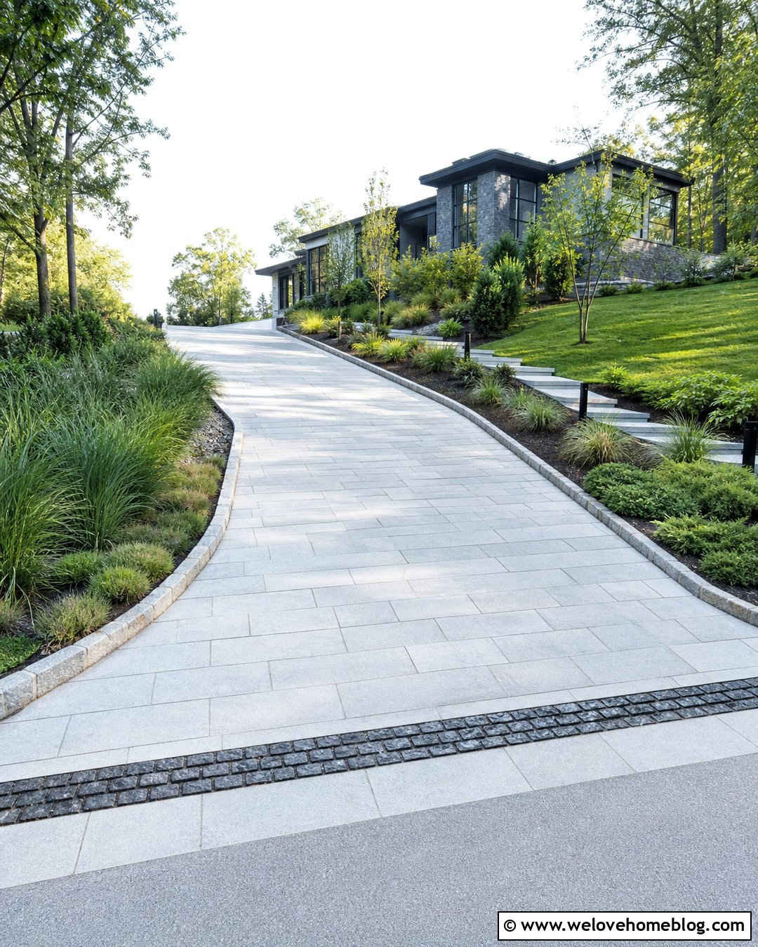 Flat Stone Driveway With Drainage Channel - 20 flat stone driveway ideas