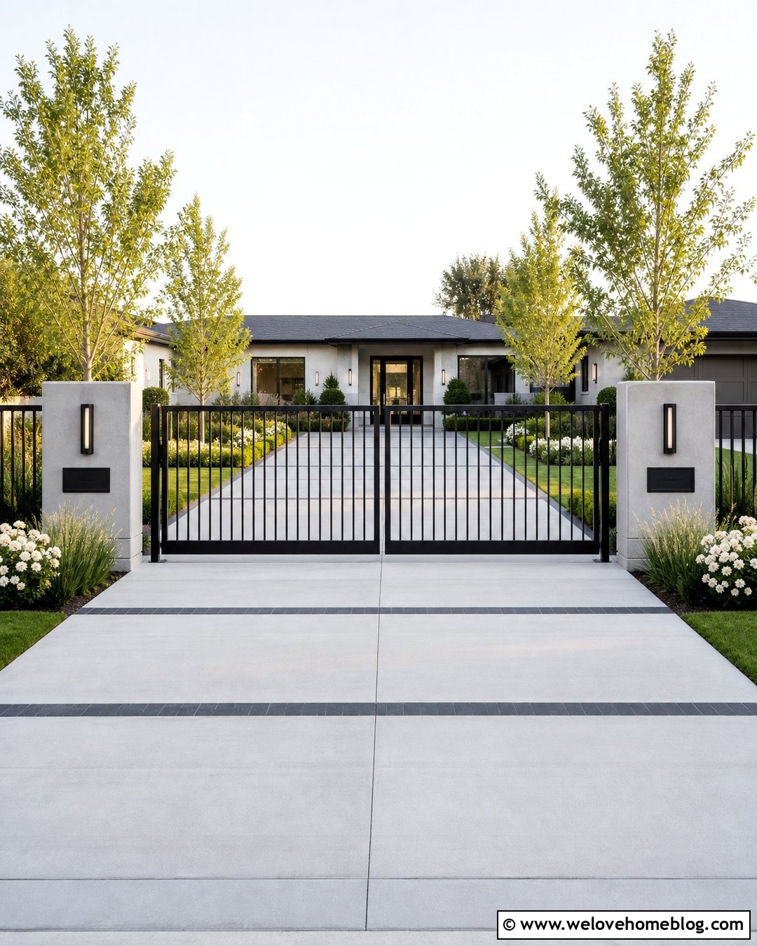 Flat Top Steel Driveway Gate - 40 unique driveway gates
