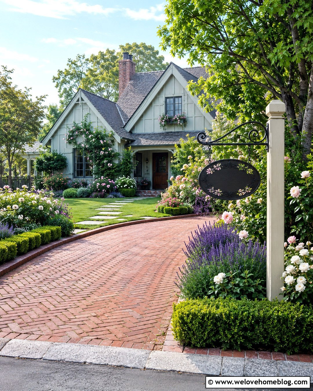 Floral Metal Driveway Sign For Cottage Home - 20 Metal Driveway Signs Ideas