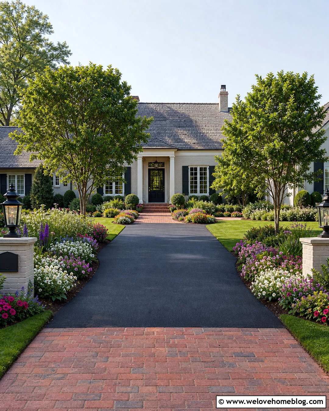 Flower Bed Driveway Entrance - 35 End Of Driveway Entrance Ideas