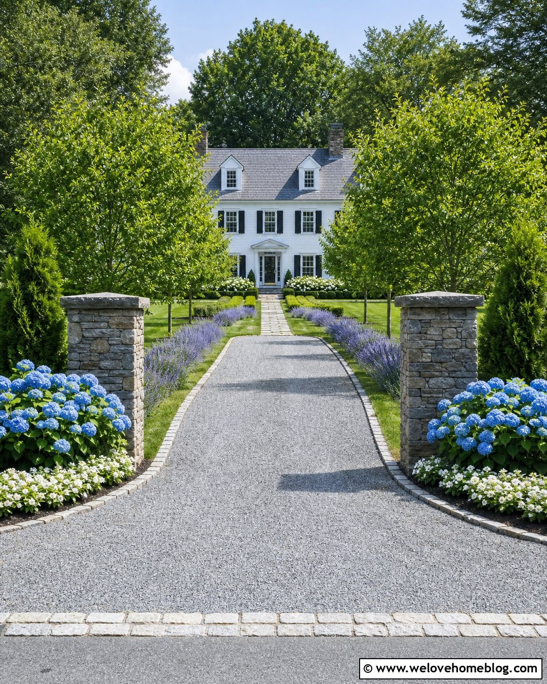 Flower Lined Driveway With Hydrangea Entrance - 25 flower lined driveway ideas