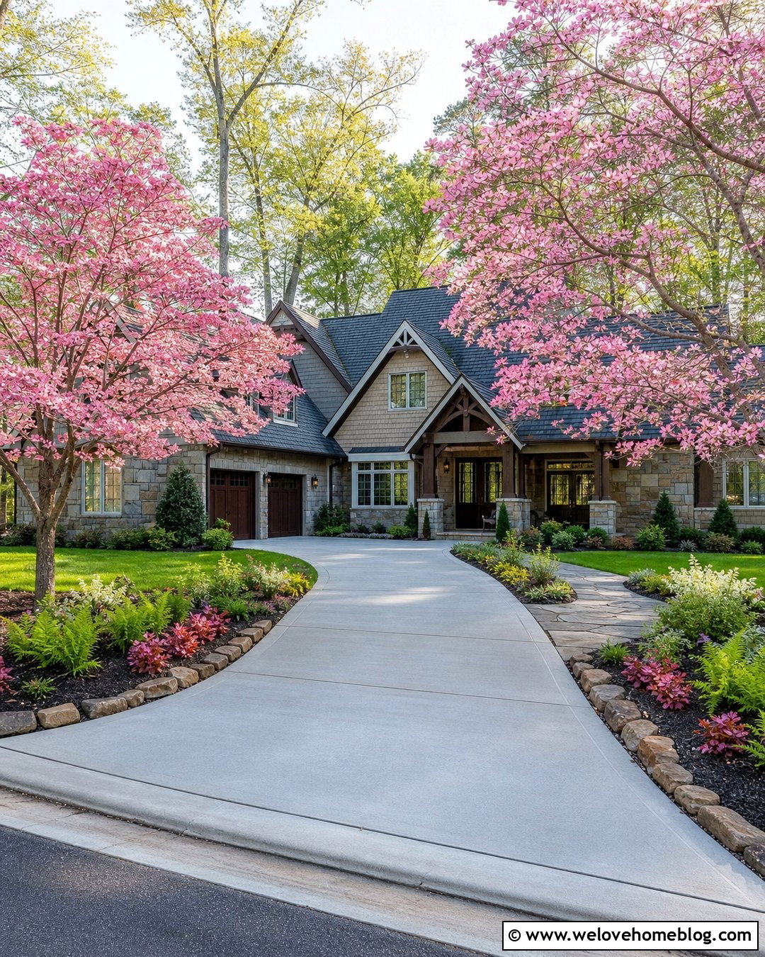 Flowering Dogwood Driveway Entrance - 25 Tree Driveway Entrance Ideas
