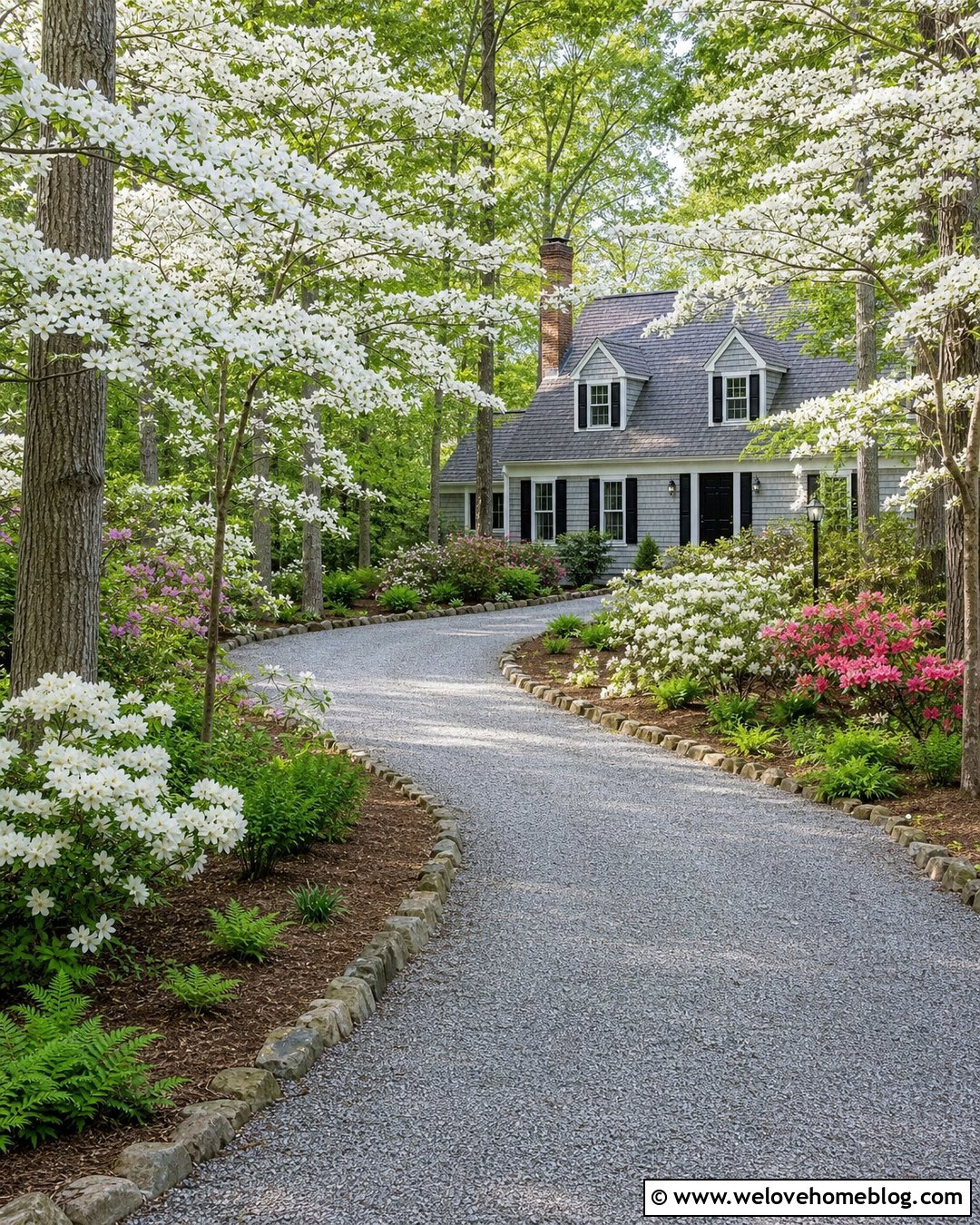 Flowering Dogwood Trees Along A Woodland Driveway - 25 best trees to line a long driveway ideas
