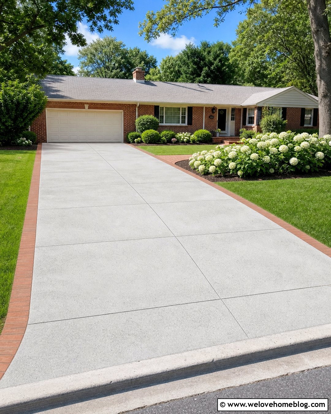 Flush Brick Edging With A Lawn Border - 20 brick driveway edging ideas