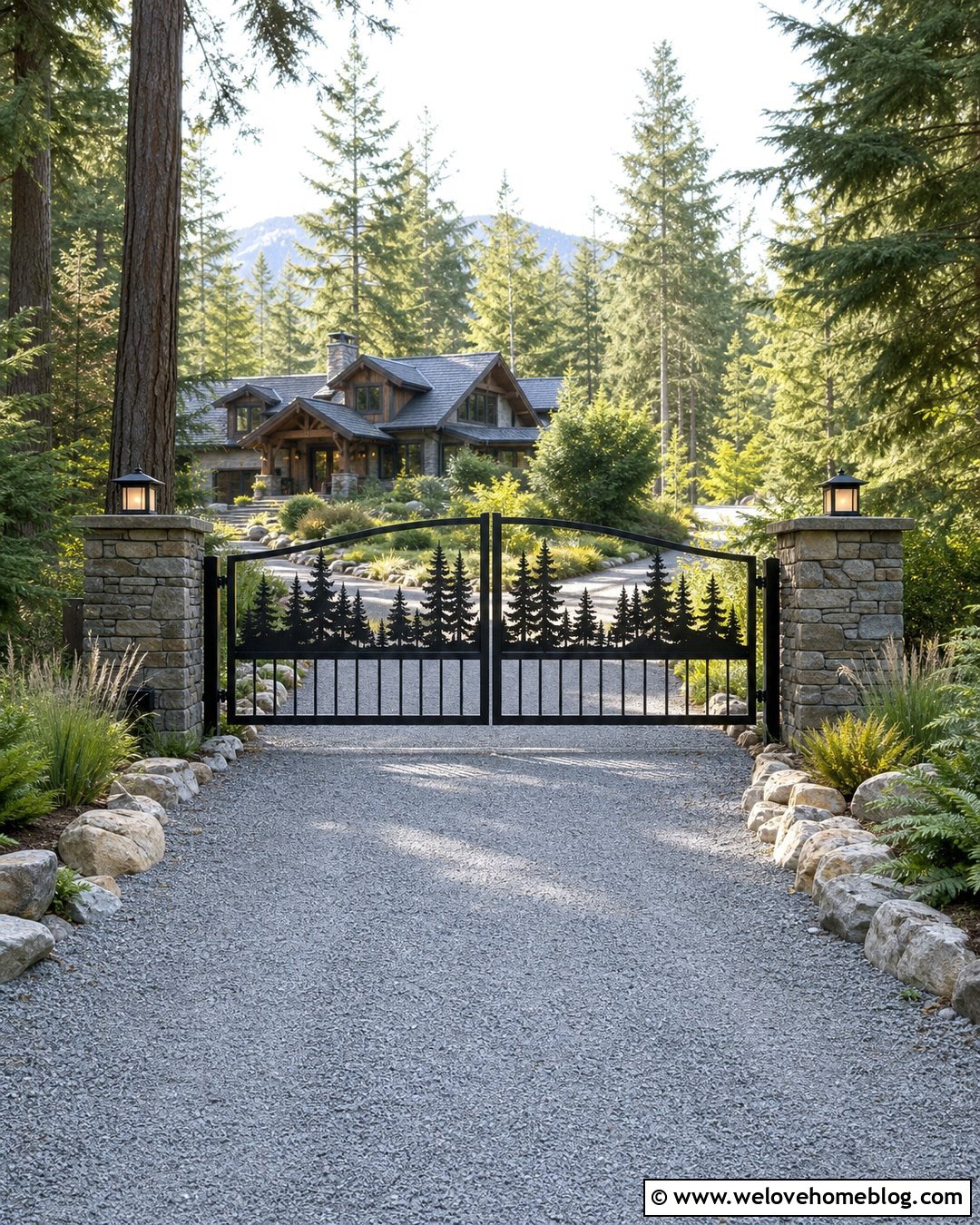 Forest Silhouette Driveway Gate - 40 unique driveway gates
