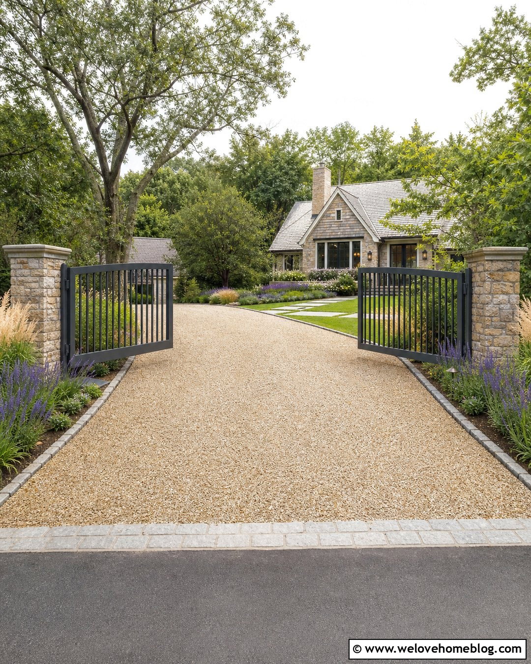 Freedom Aluminum Driveway Gate With Pea Gravel - 20 Freedom Aluminum Driveway Gates Ideas