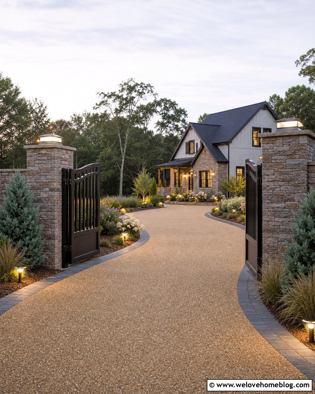 Freedom Aluminum Driveway Gate With Solar Lighting - 20 Freedom Aluminum Driveway Gates Ideas