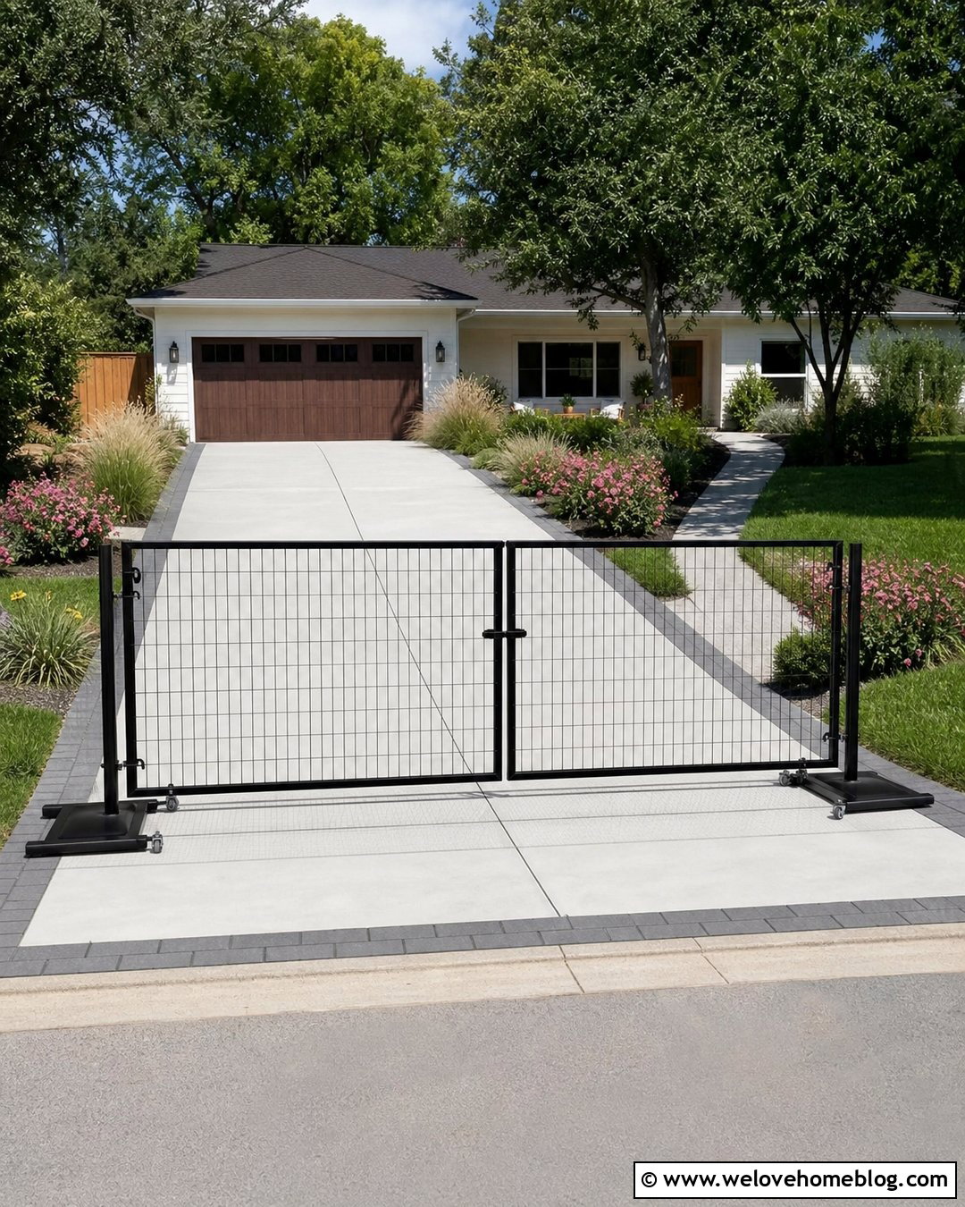 Freestanding Mesh Portable Driveway Gate - 20 portable driveway gate ideas