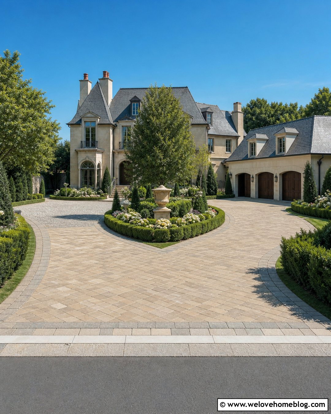 French Chateau Split Driveway - 20 French Chateau Driveway Ideas