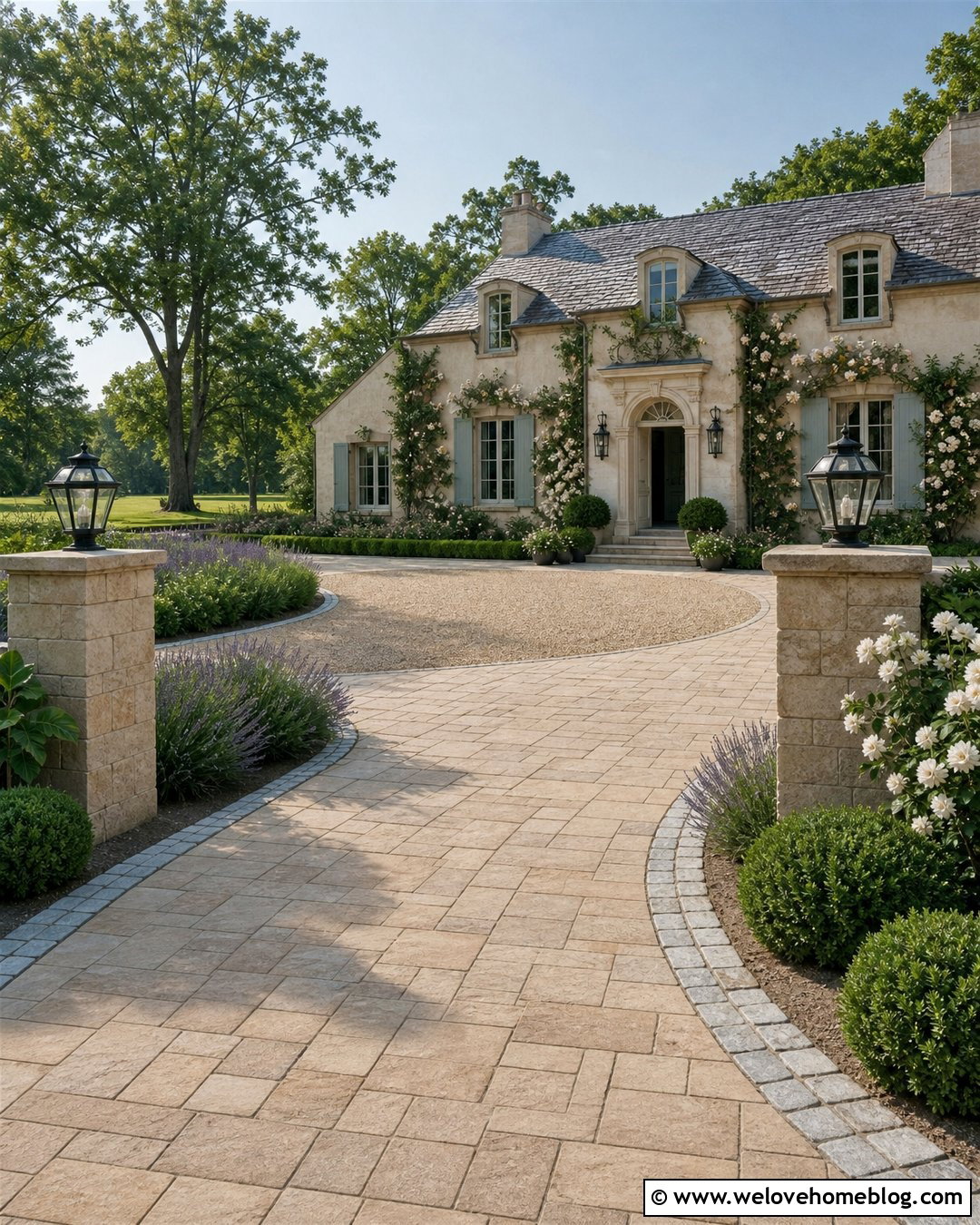 French Country Luxury Driveway - 45 Luxury Driveway Ideas