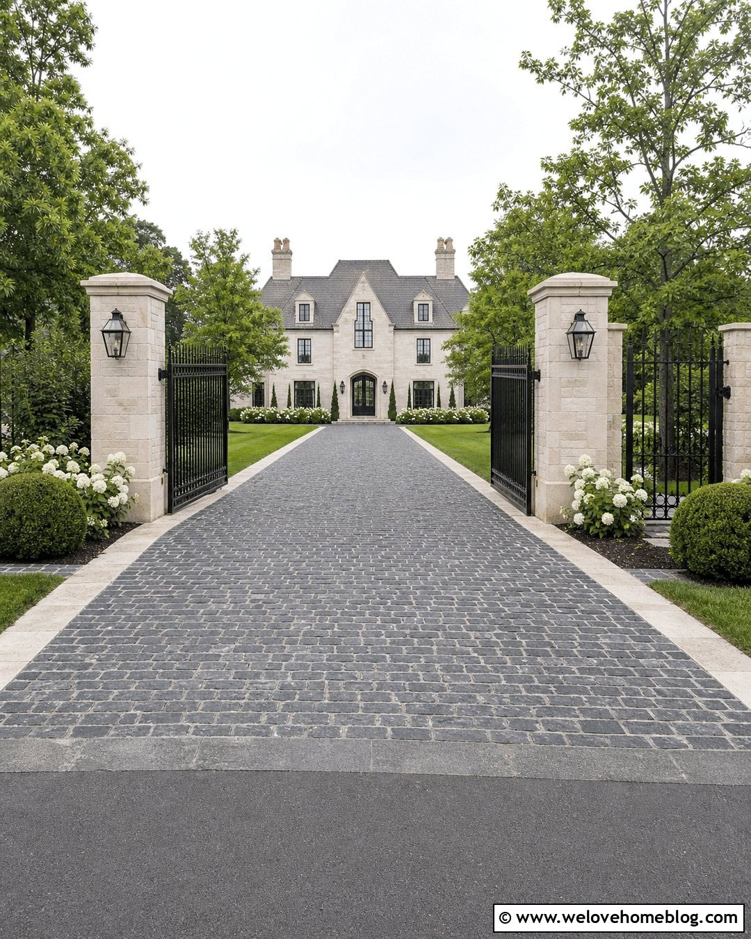 French Driveway Entrance With Wrought Iron Gates - 20 French Driveway Entrance Ideas