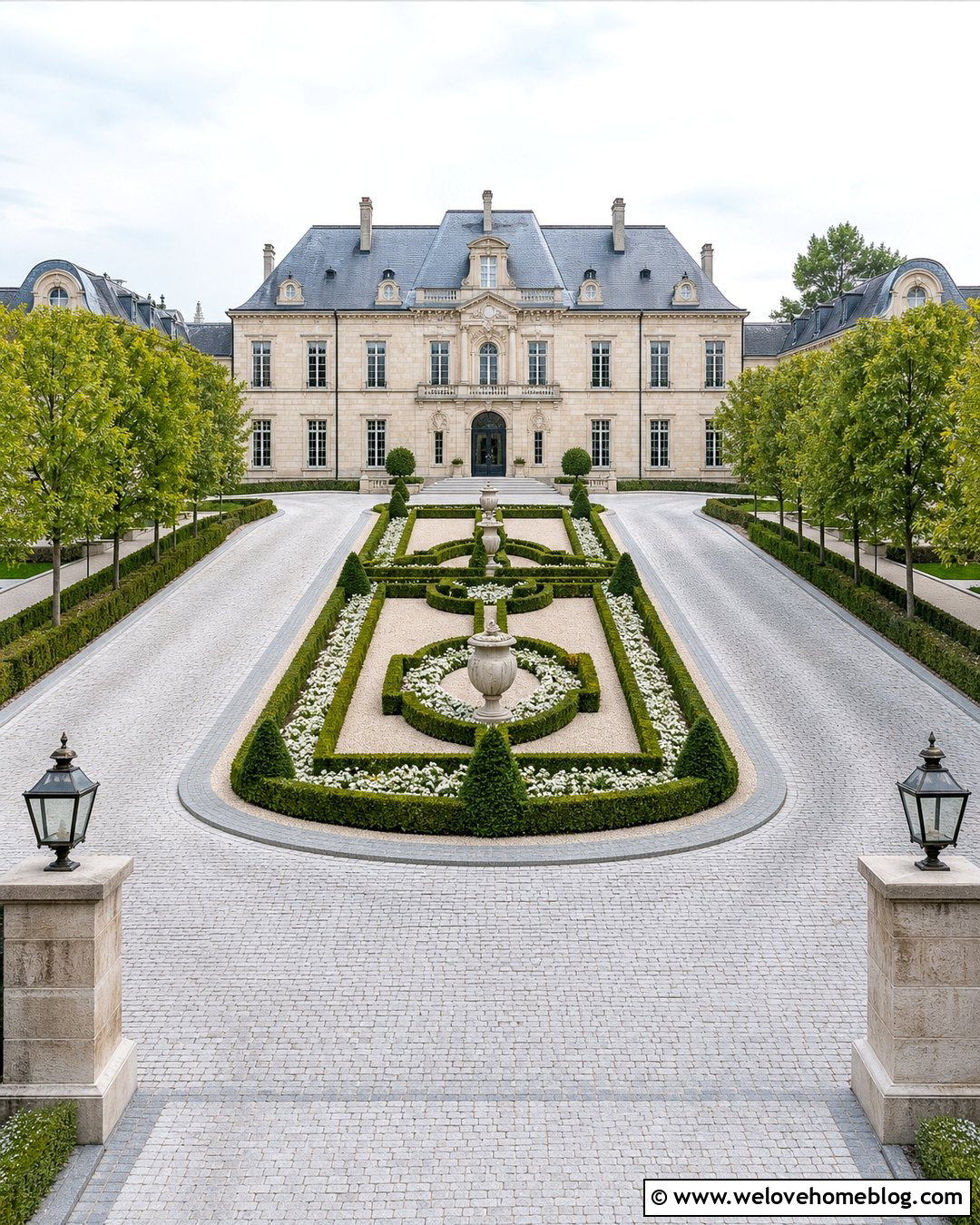 French Palace Driveway With Formal Gardens - 20 palace driveway ideas