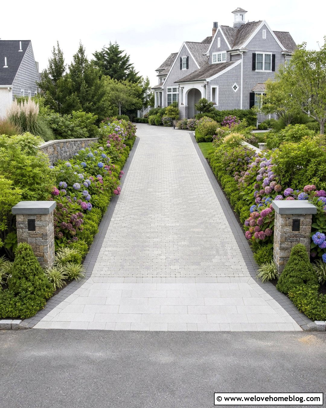 Front Garden Driveway With Hydrangea Borders - 25 front garden driveway ideas