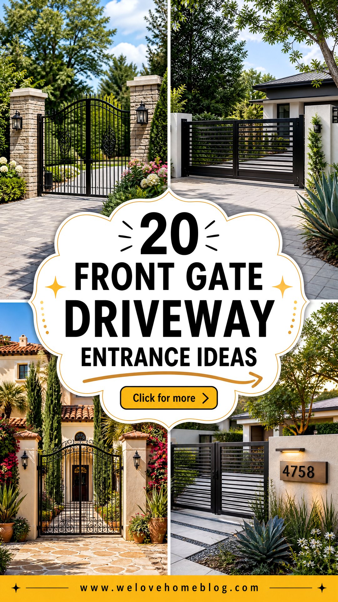 20 Front Gate Driveway Entrance Ideas for Striking Curb Appeal - 20 Front Gate Driveway Entrance Ideas for Striking Curb Appeal