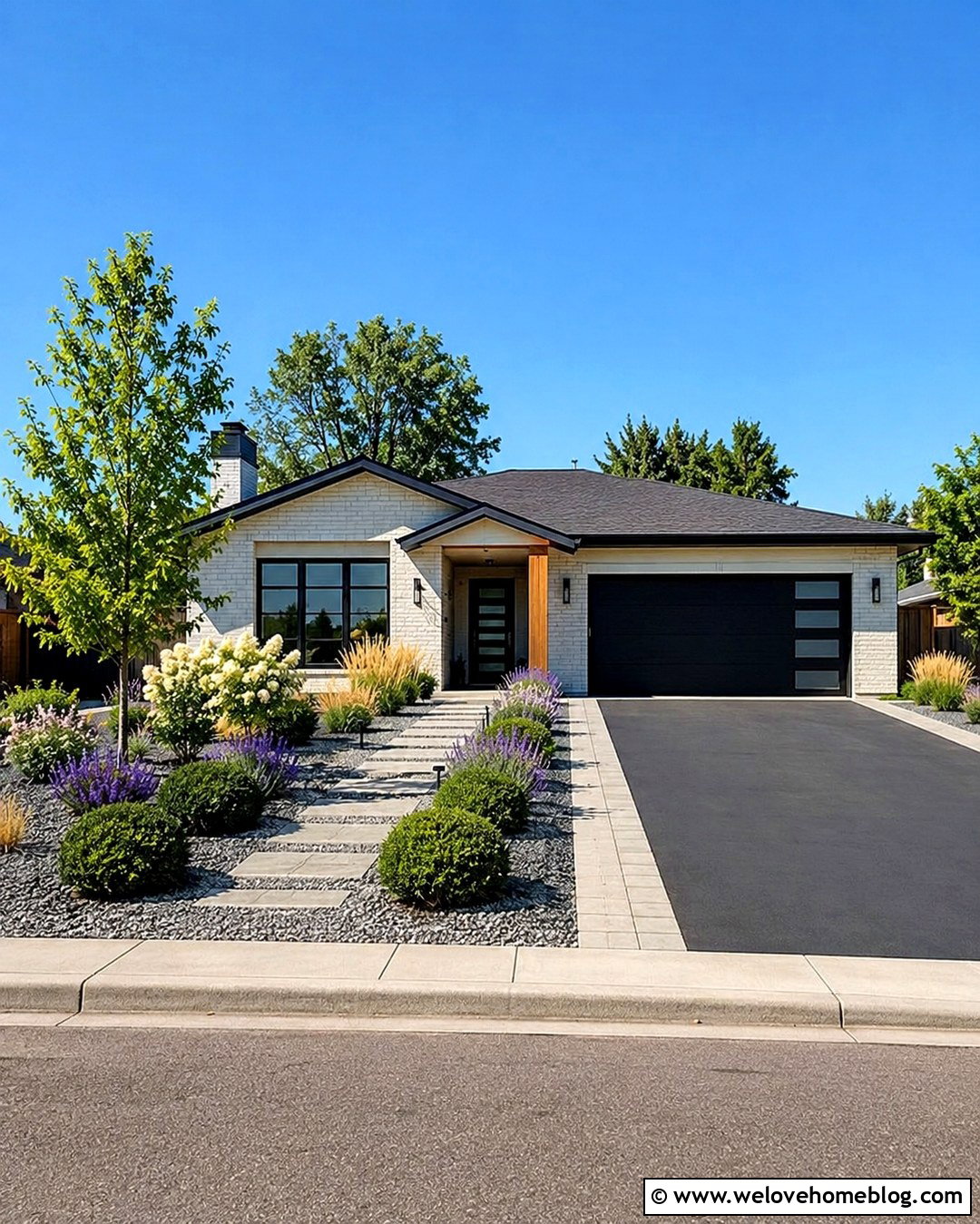 Front Yard Driveway With Low Maintenance Landscaping - 20 Front Yard With Driveway Ideas