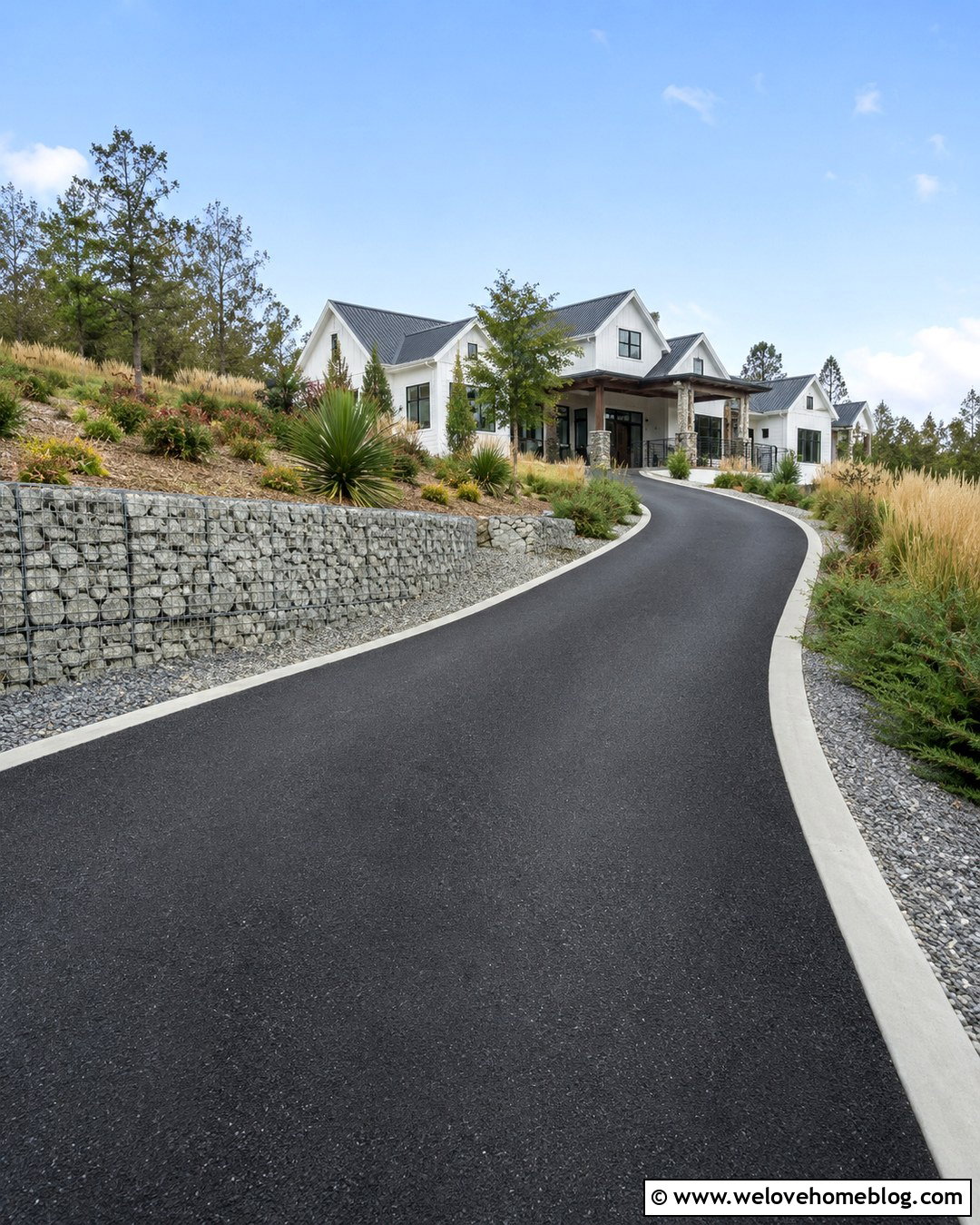 Gabion Asphalt Driveway Retaining Wall - 20 driveway retaining wall hillside ideas
