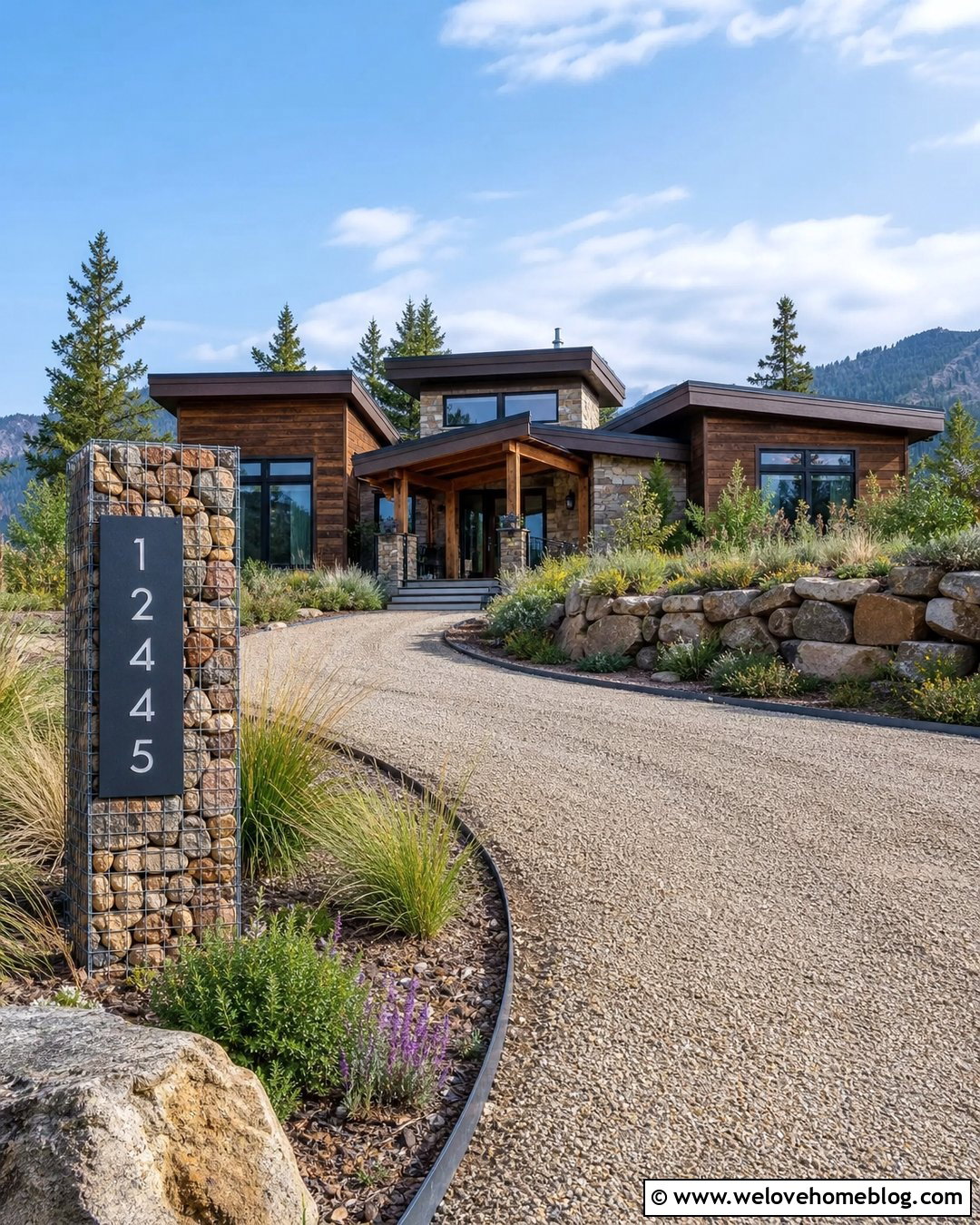 Gabion Driveway Address Sign - 45 driveway address sign ideas