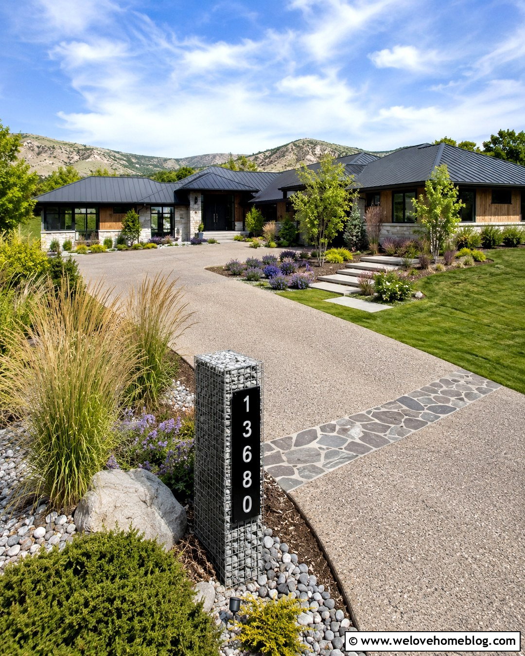 Gabion Driveway Address Sign - 20 Driveway Signs Entrance House Numbers Ideas