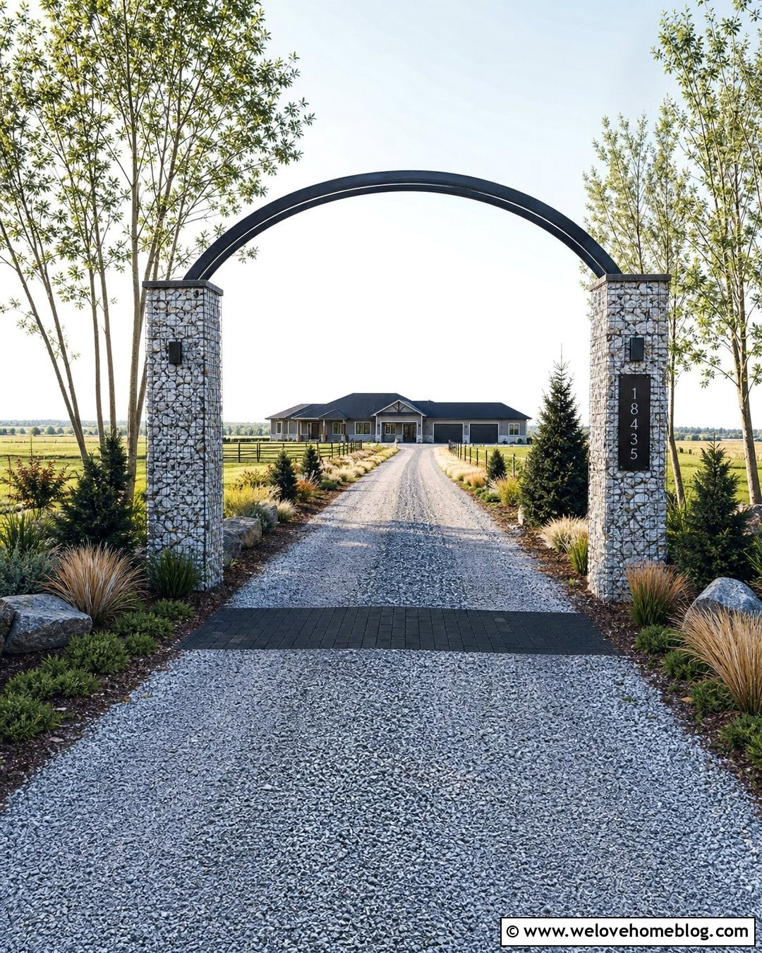 Gabion Driveway Arch - 20 Driveway Arch Ideas