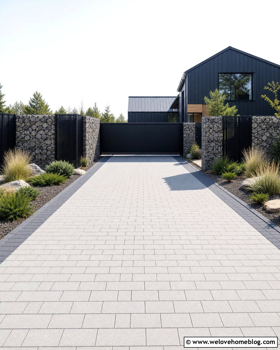 Gabion Fence Driveway - 25 Fence Driveway Ideas