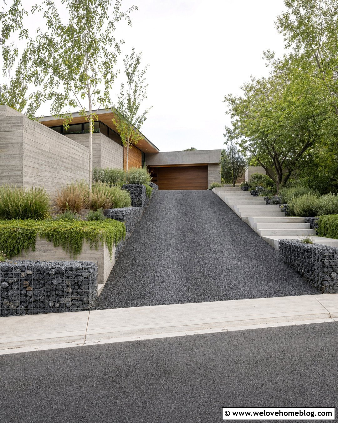 Gabion Gravel Driveway Edging - 25 Gravel Driveway Edging Ideas