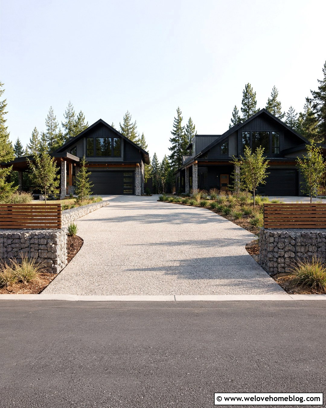 Gabion Shared Driveway Divider Fence - 20 Shared Driveway Divider Fence Ideas