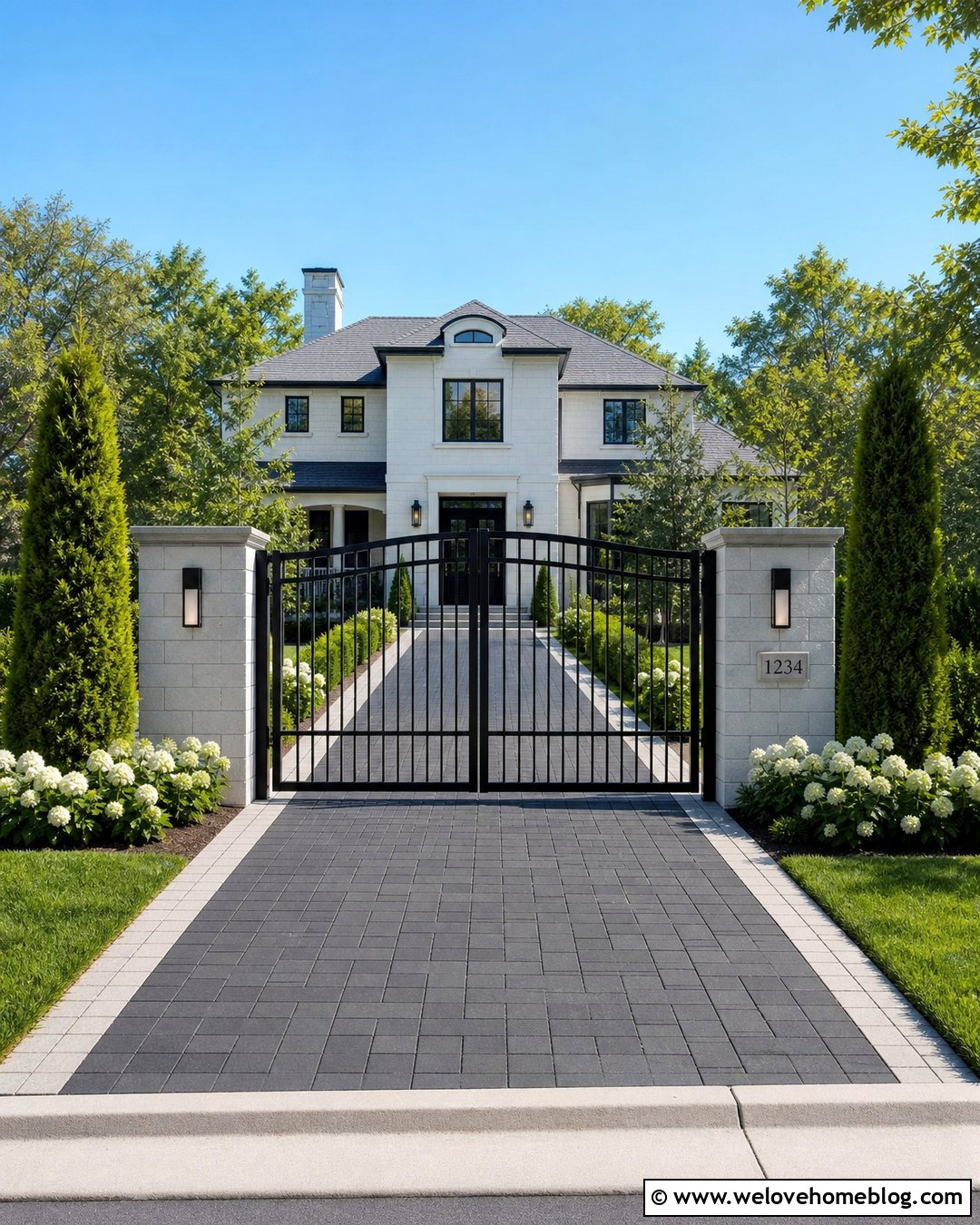 Galvanized Double Wrought Iron Driveway Gate With Address Sign - 20 galvanized double wrought iron driveway gates ideas