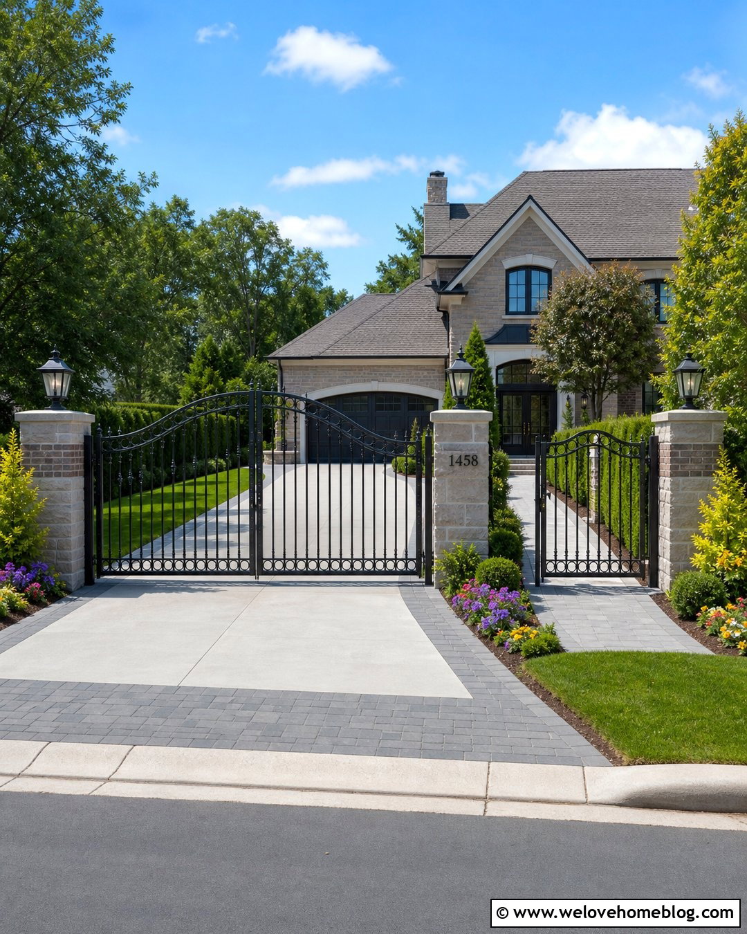 Galvanized Double Wrought Iron Driveway Gate With Pedestrian Gate - 20 galvanized double wrought iron driveway gates ideas