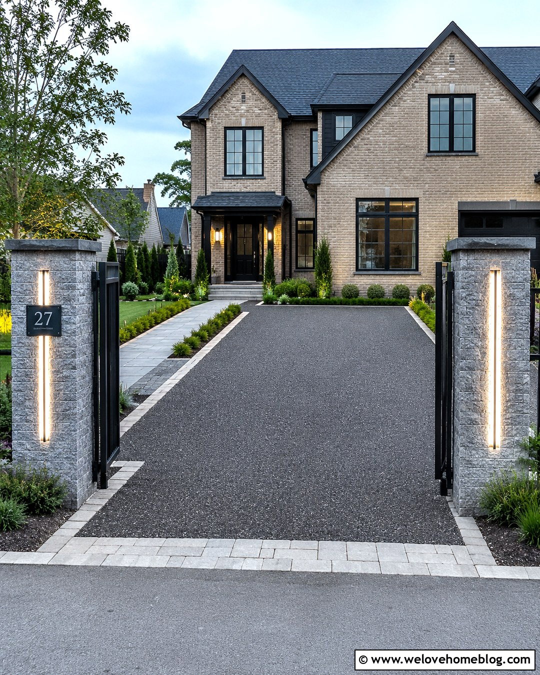 Gate Pillars With Built In Lighting - 20 gate pillars driveway entrance ideas