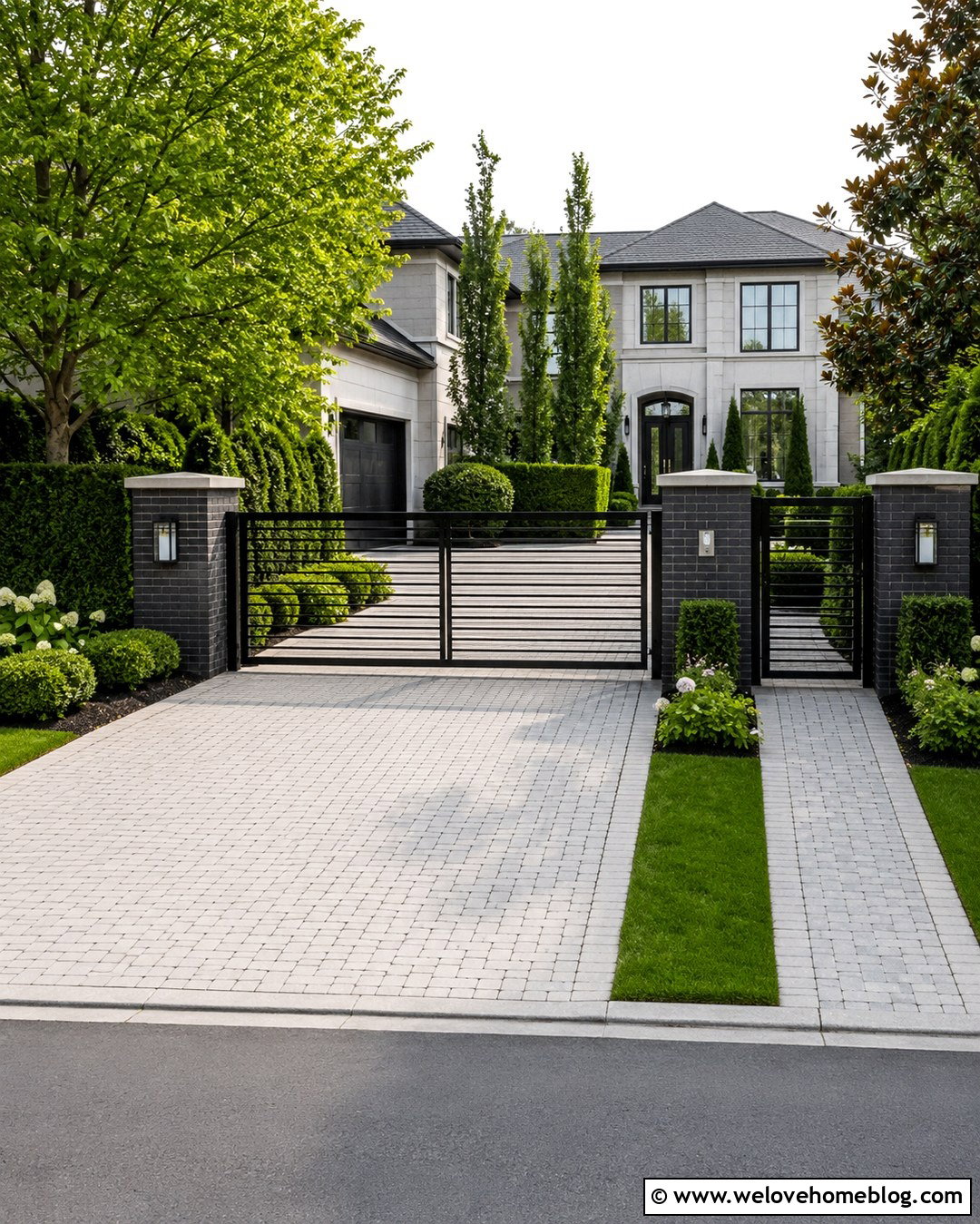 Gate Pillars With Pedestrian Gate