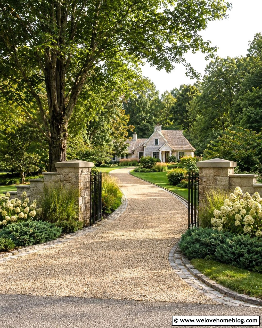Gate Pillars With Stone Wing Walls - 20 gate pillars driveway entrance ideas