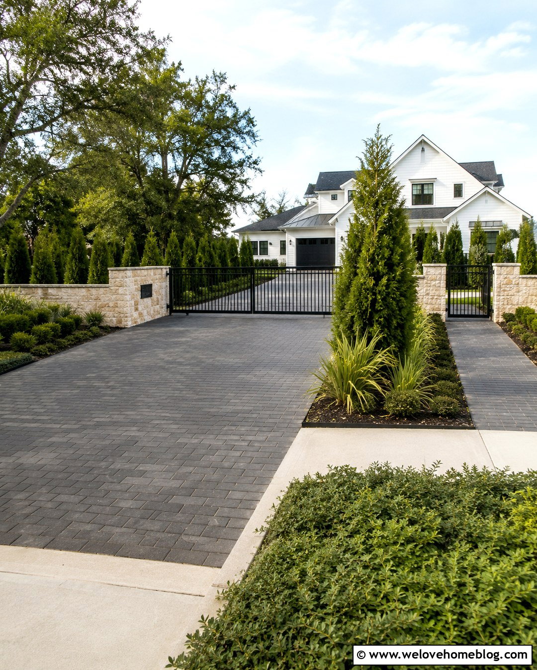 Gated Corner Driveway - 20 Corner Driveway Ideas