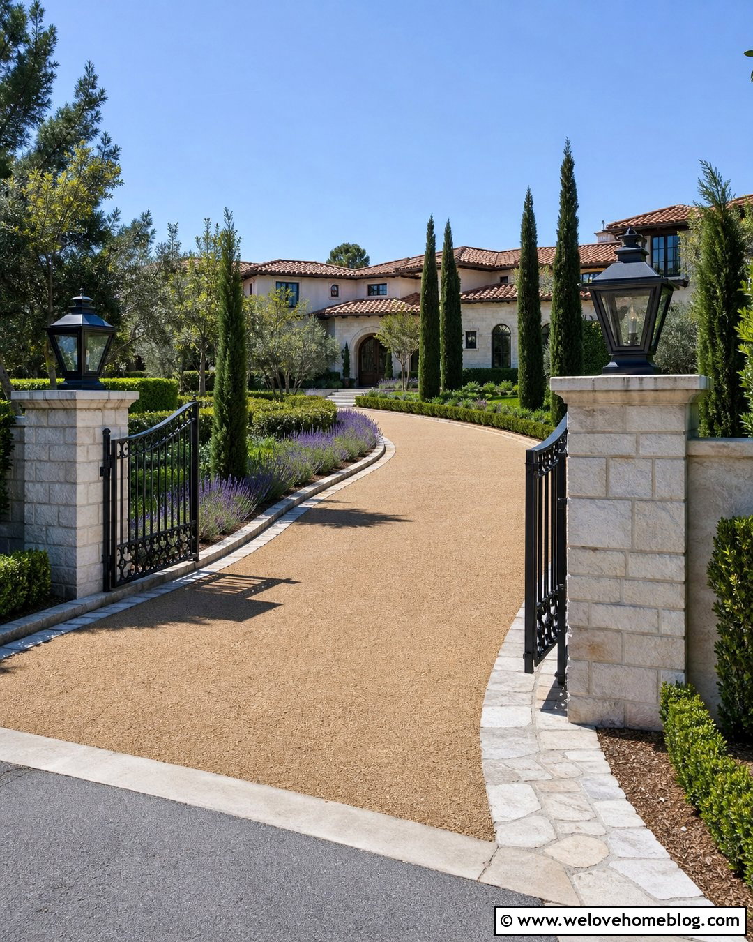 Gated Driveway Entrance Lamp Posts - 20 driveway entrance lamp post ideas