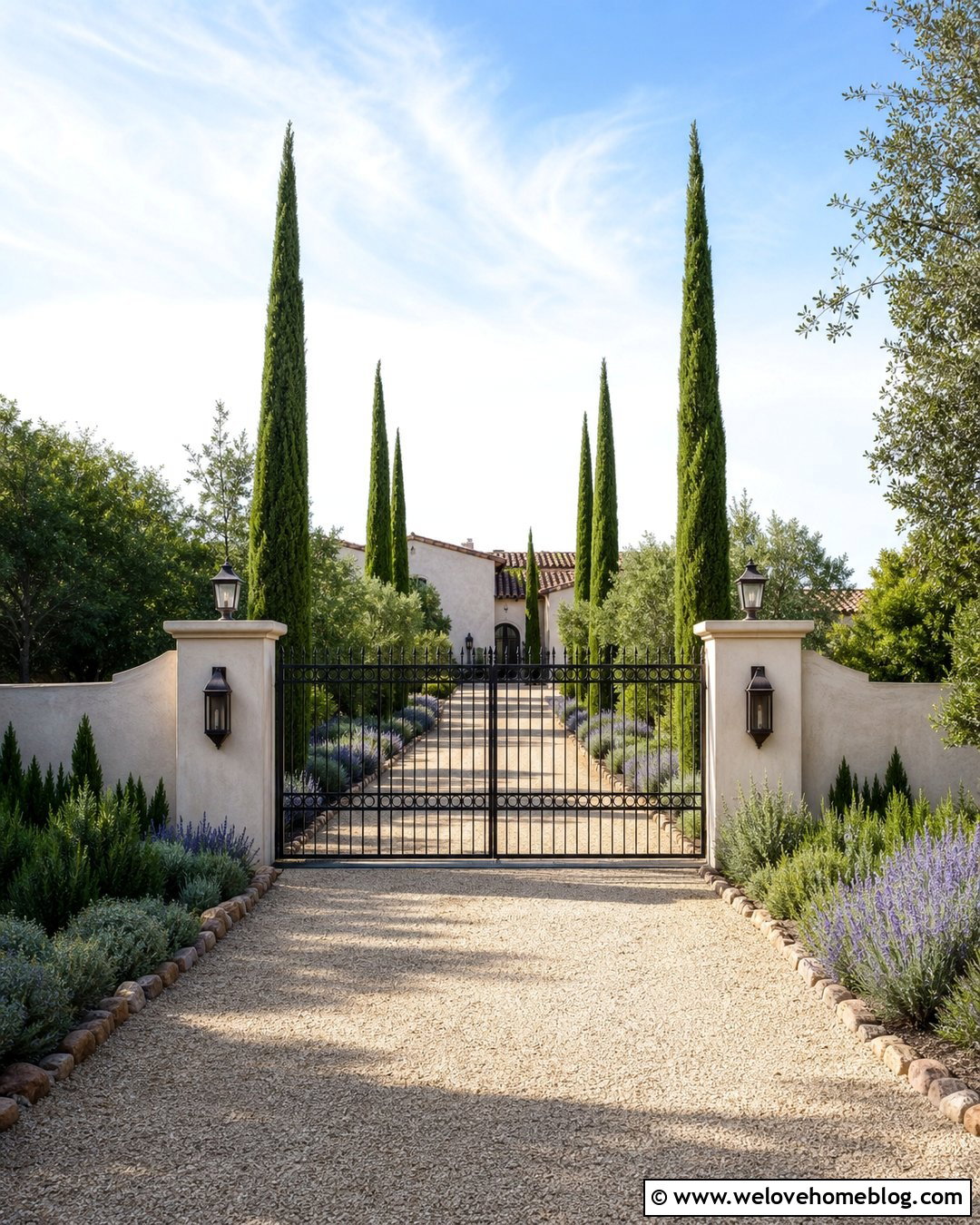 Gated Driveway With Cypress Trees - 20 cypress tree lined driveway ideas