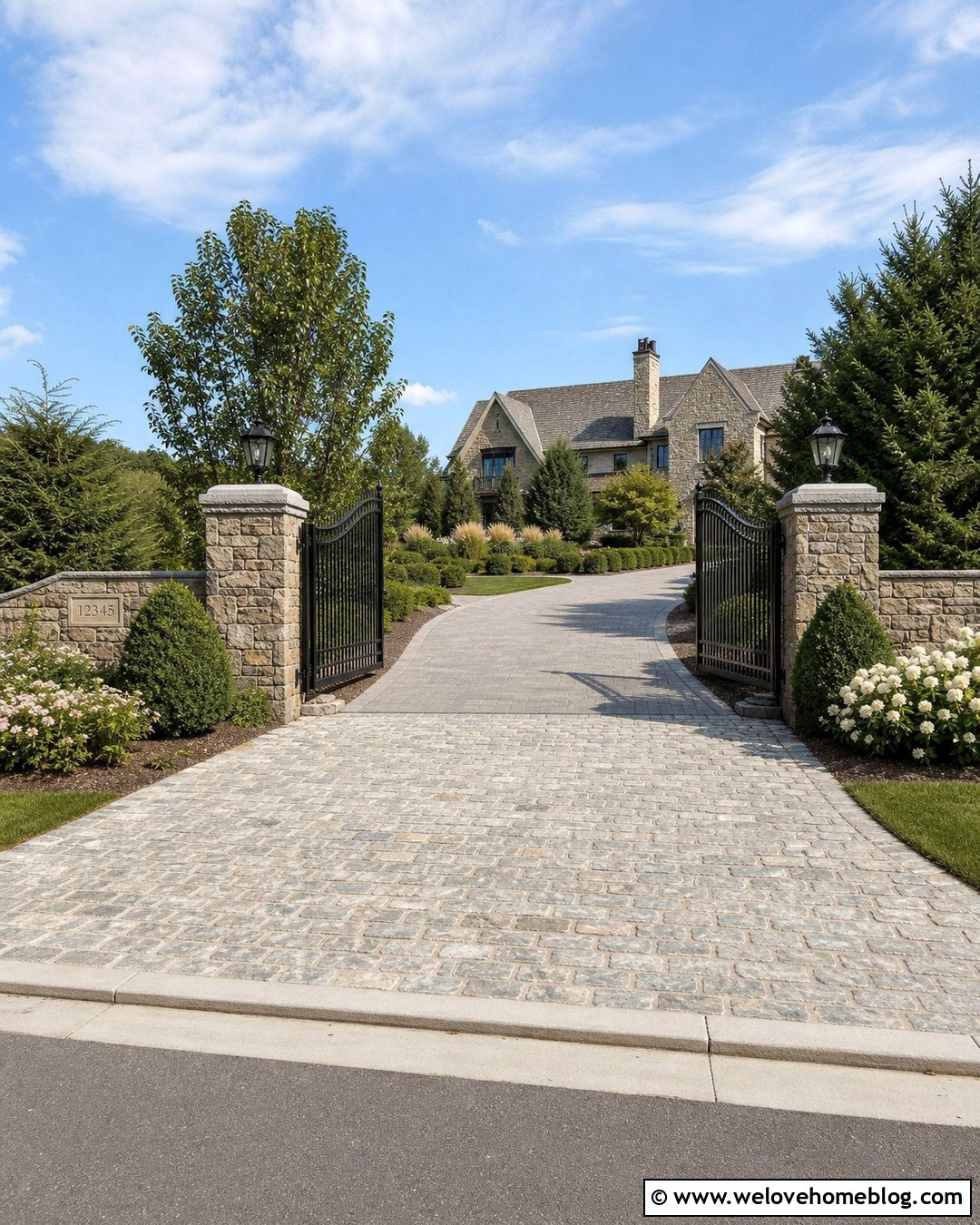 Gated Driveway With Stone Pillars - 35 home driveway ideas