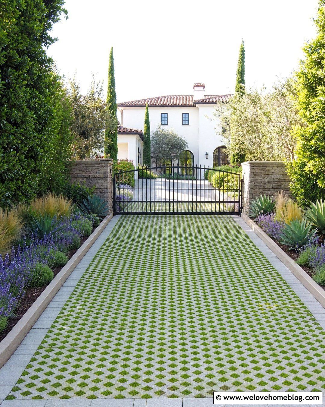 Gated Turf Block Driveway - 20 turf block driveway ideas