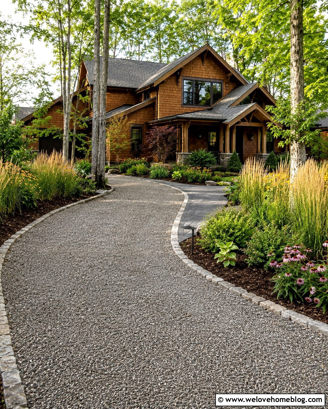 Geogrid Driveway With Native Plant Borders - 20 Geogrid Driveway Ideas