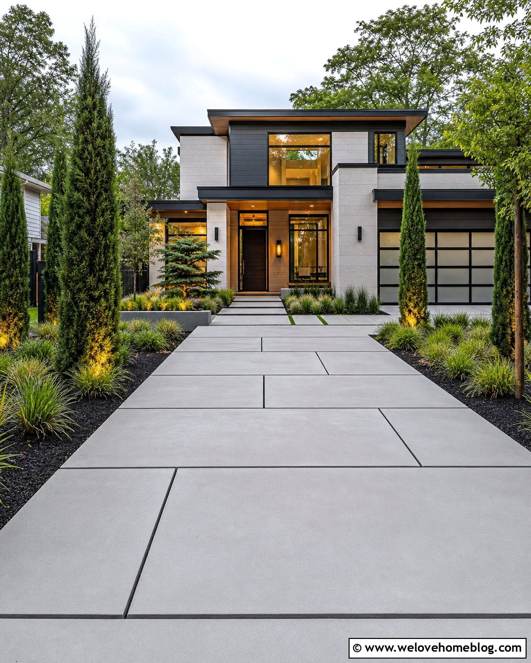 Geometric Concrete Driveway - 45 modern driveway ideas
